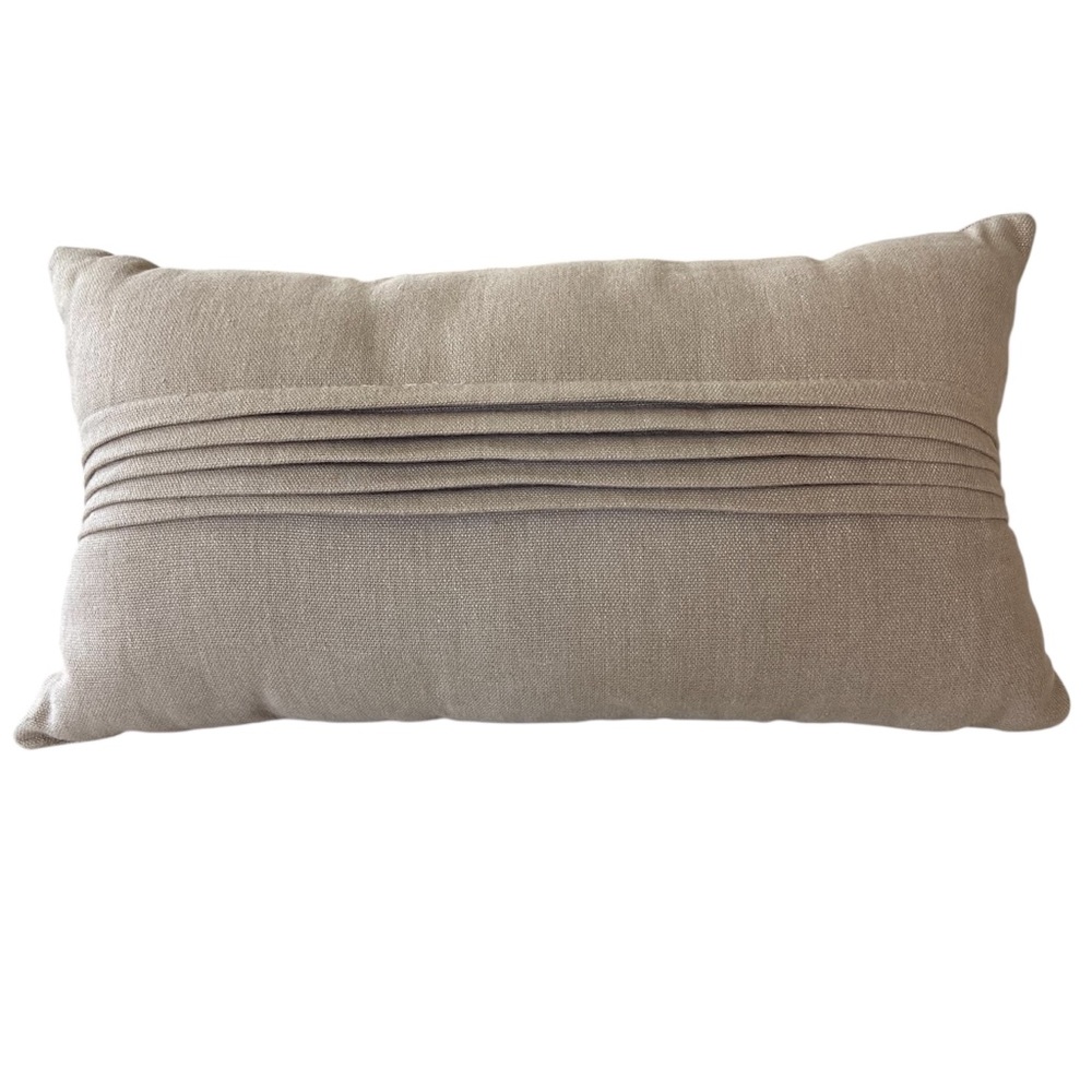 Frontgate Pleated Lumbar Pillow Tan Neutral Outdoor